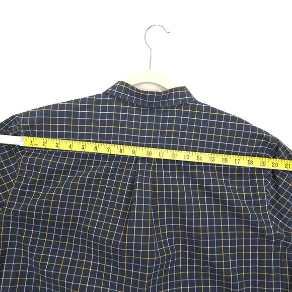 Croft & Barrow Window Pane Plaid Button Down Shirt Easy Care Men XL Blue Yellow - Picture 6 of 12